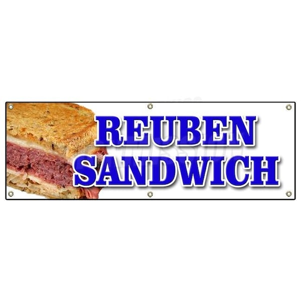 Reuben Sandwich Banner Heavy Duty 13 Oz Vinyl with Grommets
